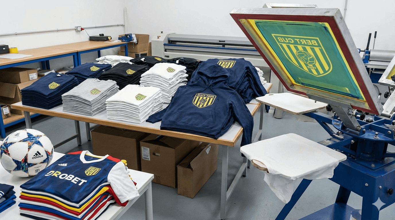 Équipe sportive portant des maillots sérigraphiés personnalisés